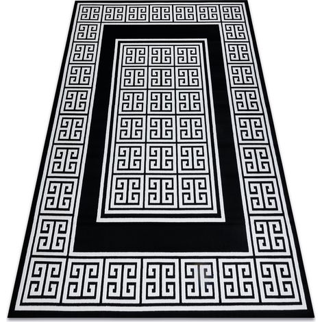 Modern GLOSS Teppich 6776 85 stilvoll, Rahmen, griechisch schwarz / elfenbein black 180x270 cm