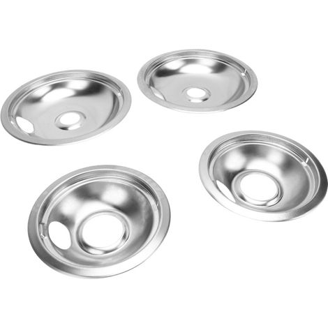 Ensemble de 4 bacs de récupération des graisses pour brûleurs de camping-car W10278125, en métal robuste, de 6 et 8 pouces (1/5)