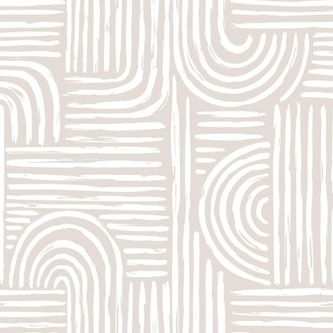 Papier Peint Géométrique Beige Moderne Papier Peint Adhesif Mural Decoratif Chambre Salle de Bain 44,5 cm × 300 cm Papiers Peints Geometrique Abstrait (1/5)