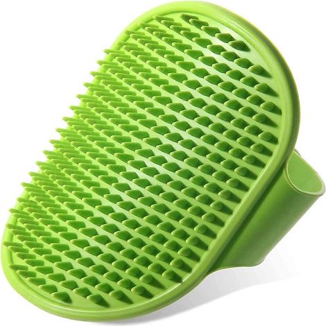 Brosse pour chien - Brosse de bain pour animaux - Brosse de bain avec sangle réglable - Manche en caoutchouc pour chiens et chats à poils longs et courts (1/5)