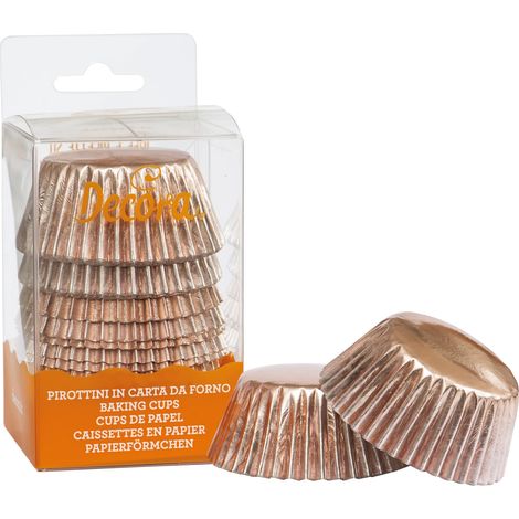 Pirottini per muffin color oro rosa, 50x32 mm, 60 pezzi (1/5)