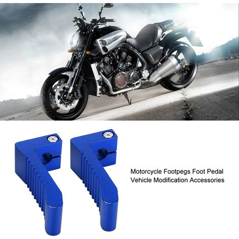 2 accessoires de modification de pédales de moto compatibles avec les repose-pieds 43CC 47CC 49CC (bleu) (1/5)