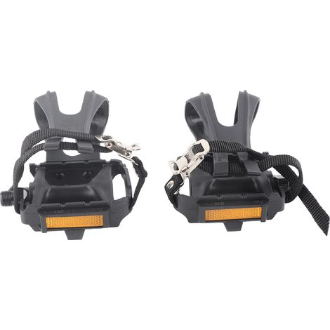 1 Paire de cale-pieds en nylon avec sangles pour vélos Fixie et VTT, accessoires cyclisme (1/5)