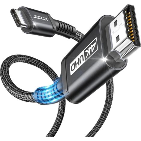 Câble USB C vers HDMI 4K 2M, Cable USB Type C HDMI 4K UHD (pour Thunderbolt 3) pour MacBook Pro 2018/2017, iPad Pro 2018/Air 2020, Samsung Galaxy S20/S10, Surface Book 2, Huawei P40 Noir (1/5)