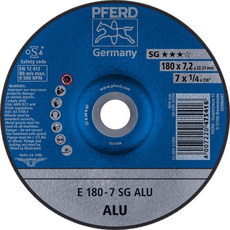 Schruppscheibe gekröpft für Aluminium A24NSG 178x7,2mm PFERD (1/4)