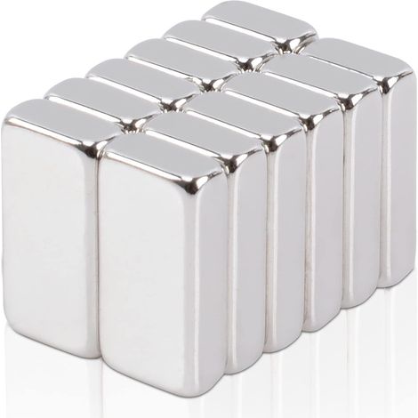 20x10x3mm Aimant Neodyme, 12 Pièces Aimant Rectangulaire Plat Aimants Frigo Magnet pour Tableau Blanc Cuisine Bureaux (1/5)