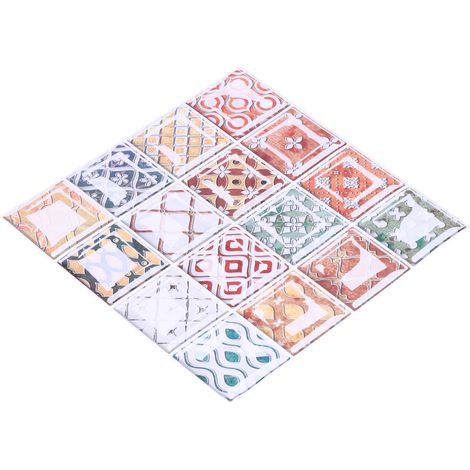 10 stickers muraux aux couleurs vives, stickers carrelage innovants à poser soi-même dans le salon, 20 x 20 cm (1/5)