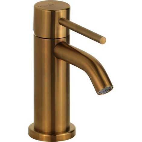 Miscelatore bidet monoforo in acciaio PVD oro spazzolato senza piletta di scarico Pollini Marla 24101IOS PVD Oro Spazzolato