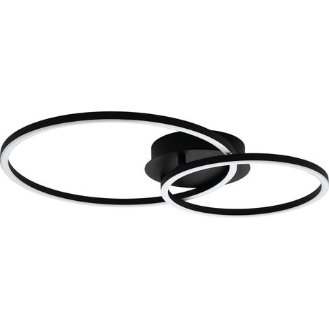 Luminaire plafonnier Palmaves 2 avec 2 panneaux LED ronds, lampe de (1/4)