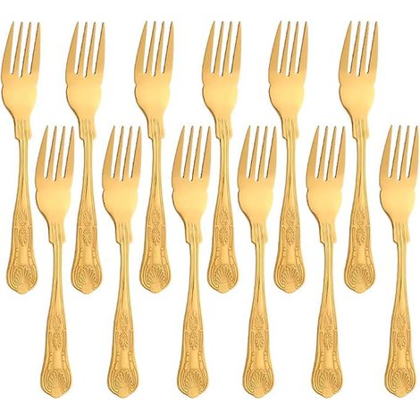 fish fork set gold stainless steel cutlery set serving for home kitchen restaurant tableware