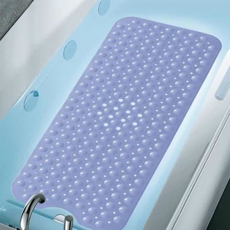(Hellviolett) Rutschfeste PVC-Badematte 100 x 40 cm, Hellviolett – Modernes Design (1/4)