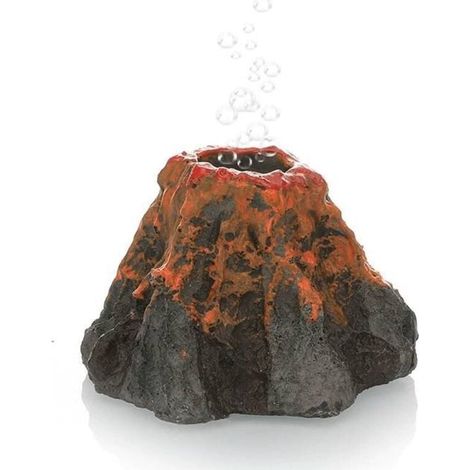 Kit de décoration volcan pour aquarium (4 pièces) : mini volcans en résine, paysage réaliste avec montagnes et pierres à air, accessoires pour tuyau d'aviation et oxygène. (1/4)