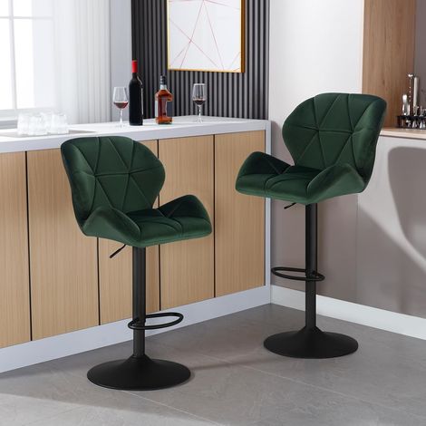 WOLTU 2 pcs bar stools High chairs Breakfast Dining stools for Kitchen Counter Green