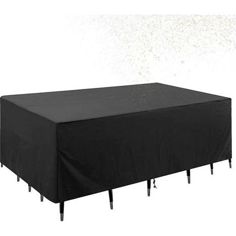 Housses de table basse de patio – Bache Meuble Exterieur Imperméable – Usage général, housses de table et de chaise d'extérieur robustes 210D anti-décoloration, 210x140x80CM (1/5)