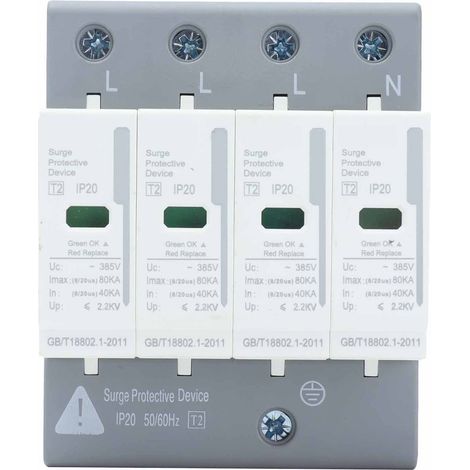 Dispositif de protection contre les surtensions BERM, parafoudre domestique 4P 80 kA SPD 2 niveaux BEMLY80 220 V/380 V (1/5)