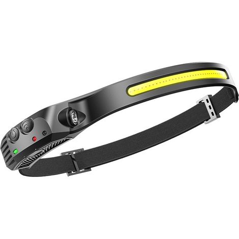 Linterna frontal LED recargable por USB, adecuada para acampar al aire libre y uso doméstico.