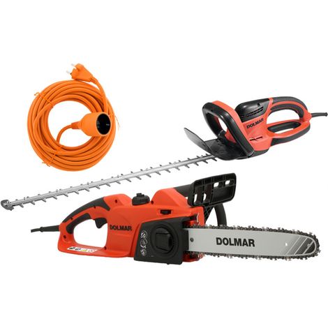 PACK - DOLMAR Taille-Haie Électrique 670W 55 cm HT5510 + Tronçonneuse Électrique 1800W 35 cm ES39TLC + Rallonge 20m