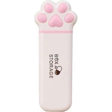 Mini boîte de rangement pour chat, idéale pour les médicaments, les bijoux et les petits objets - Rose clair (1/5)