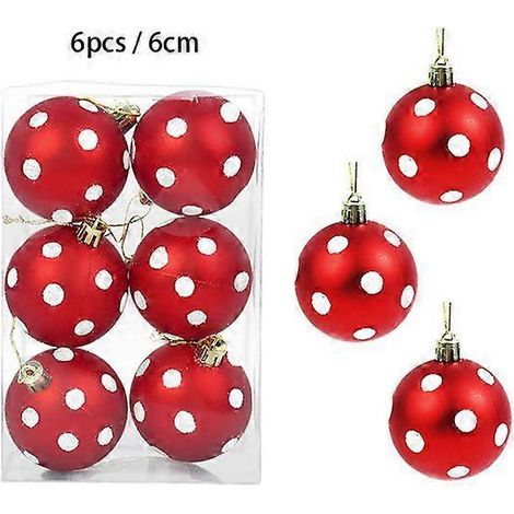 6 à 24 boules de Noël rouges et dorées, décorations pour sapin de Noël, grandes boules à suspendre, décorations de Noël et du Nouvel An (B07-6 pièces) (1/5)