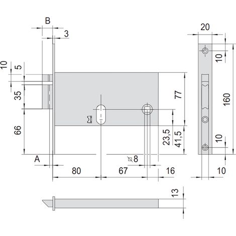 Serratura Elettrica da Infilare per Cisa Alluminio 14450 14451 20 mm 67 mm