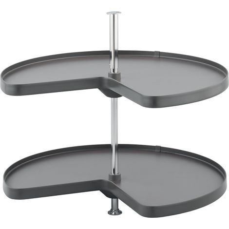Tourniquet 3/4 rond 2 plateaux pur caisson 900 mm - Pour caisson : 900 x 900 mm - Charge : 10 kg - Diamètre : 800 mm - Hauteur intérieur de caisson maxi : 790 mm - VIBO (1/2)