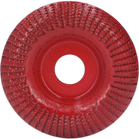 Disco para dar forma a la madera, disco para tallar madera, pulido, eliminación rápida y sólida de material, resistente al desgaste para amoladoras angulares. Vino tinto A (1/4)