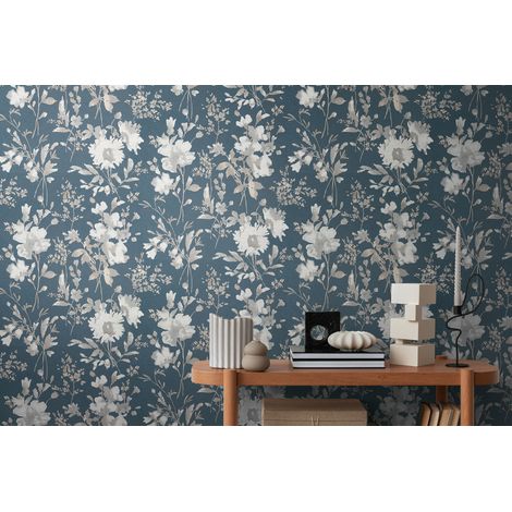 Papier peint Fleur Bleu Cosmoliving A.S. Création (1/5)