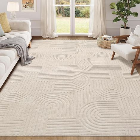 Tapis Salon Moelleux 160 x 230 cm, Extra Epais Tapis Chambre Antidérapant Lavable en Machine,Ne Perd Pas Ses Poils, Grand Tapis Salle a Manger pour Interieur, Salle à Manger, Cuisine (1/5)