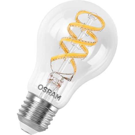 OSRAM Ampoule LED  SMART+, forme d'ampoule A40 RGBW E27, filament, compatible Matter, contrôlable via application, multicolore, connexion Wi-Fi, 2 700–6 500 K