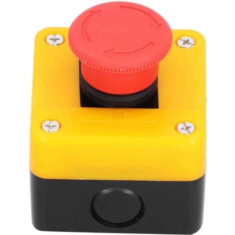 Bouton Arrêt Urgence Étanche 10A 1NO 1NC Interrupteur Poussoir Ascenseur Rouge Champignon (1/4)