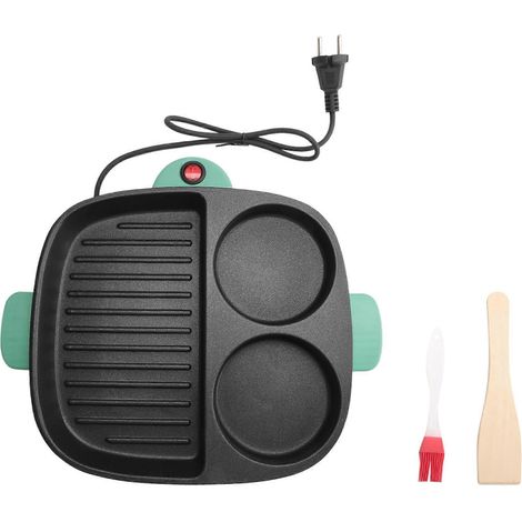 Poêle à omelette électrique 3 en 1, poêle à barbecue, cuiseur électrique multifonction antiadhésif, cuiseur vapeur, poêle à steak, prise européenne (1/5)