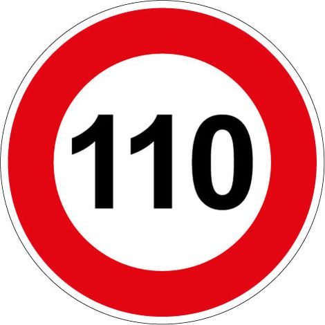 PANNEAU LIMITATION DE VITESSE 110KM/H (B14GALVA110) - Diamètre 650 mm