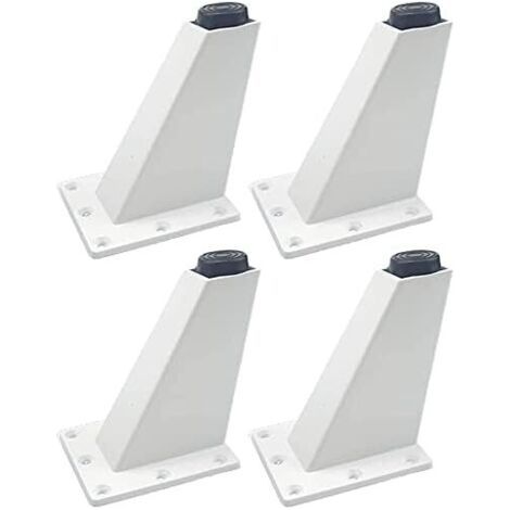 Lot de 4 pieds de meuble de rechange réglables en alliage d'aluminium Blanc 8 cm (1/5)