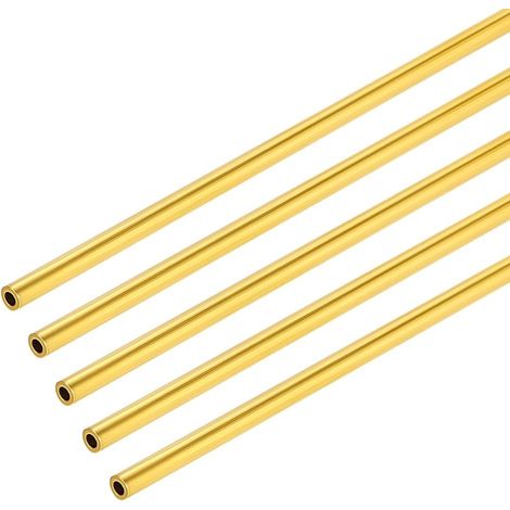 5 pièces Tube en laiton 400mm longueur Tube rond en laiton 3mm OD 1mm Épaisseur Tuyau droit sans Tuyau métallique pour l'usinage construction Artisanat bricolage Modèle (1/5)
