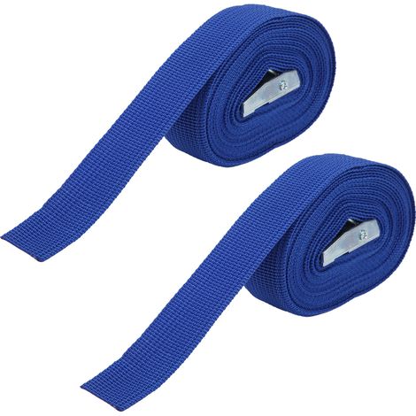 2 sangles de chargement robustes en alliage de zinc, durables et résistantes, pour sécuriser vos bagages et équipements de transport - Longueur 3m / 9.8 pieds (1/5)