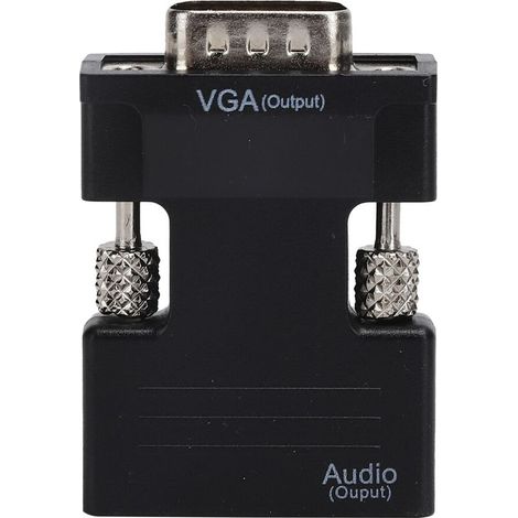 Convertisseur audio/vidéo, HDMI femelle vers VGA mâle, avec prise de 3,5 mètres, branchez et utilisez, convient aux ordinateurs portables, moniteurs et projecteurs, prenant en charge une sortie haute (1/4)