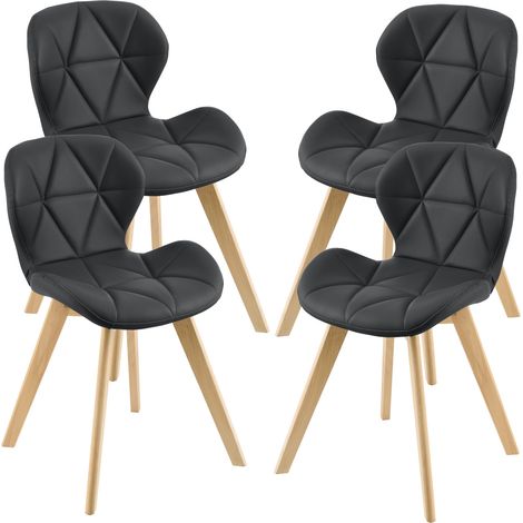 Set 4 sedie in ecopelle 81 x 57 x 49 cm nere 030006776