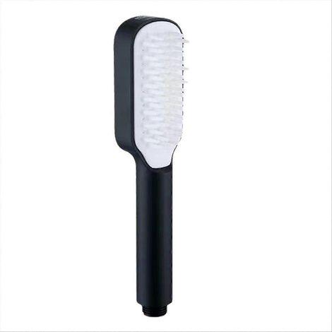 Douche à main chromée pour salle de bain, pommeau de douche portable, accessoire de douche mural, finition argentée, usage domestique, modèle robuste. (1/5)