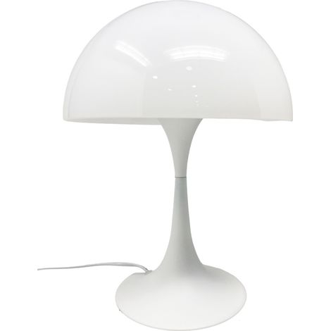 Lume moderno bianco abat jour attacco E27 lampada da tavolo scrivania lumetto (1/5)