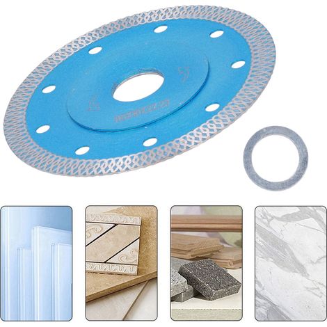 Meule diamantée de 115 mm, disque de polissage, plaque ondulée double maille en céramique pressée à chaud professionnelle, bleue. (1/5)