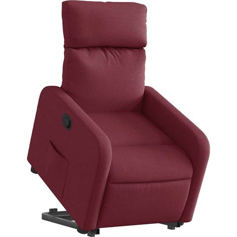 vidaXL Poltrona Alzapersona Reclinabile Rosso Vino in Tessuto (1/5)