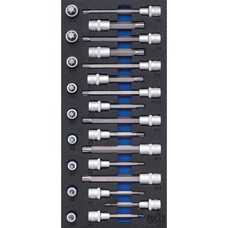 BGS Set di chiavi a bussole 25 pezzi in acciaio cromo-vanadio