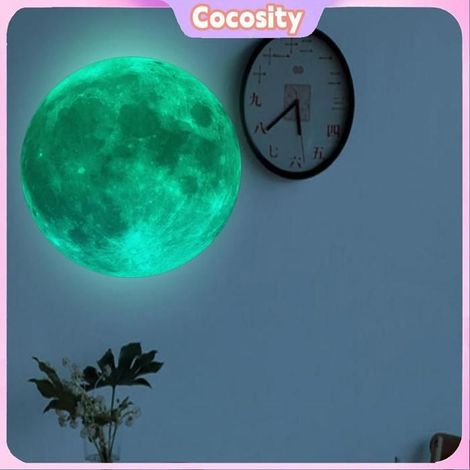 Cocosity autocollant mural lumineux Autocollant mural lune lumineux, papier peint en PVC pour décoration de chambre à linge murale (1/5)