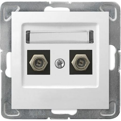 Presa per antenna doppia tipo F p/t bianca Impresja senza cornice