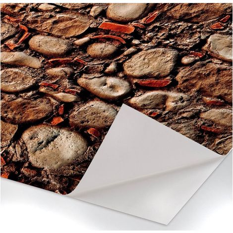 Muro Pietre e Cocci - Pellicola stampata adesiva in PVC finitura opaca - Misura: 100x200 cm (1/3)
