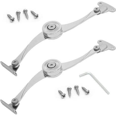 2 Pièces Charnière de Support de Couvercle avec Matériel de Montage, Charnières pour Placards de Support, Charnière de Soutien pour Placard, Armoire et Boîte à étagères (1/5)