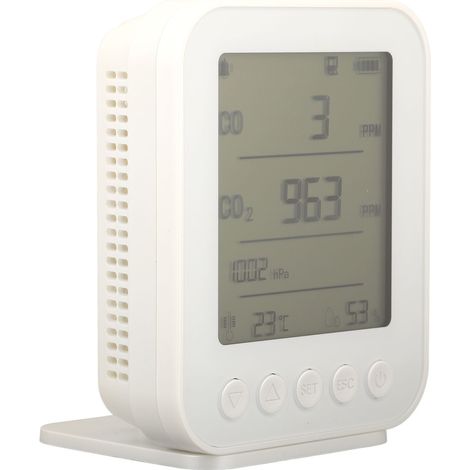 Auto-Luftqualitätsmonitor 7-in-1-Detektor CO2 CO Druck Temperatur Feuchtigkeitsmesser Weiß 5V (1/5)