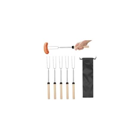 Fourchette Telescopique - 1 pièce, Fourchette Telescopique Barbecue 30.5-80.5cm - Pour Guimauve/Hot Dog
