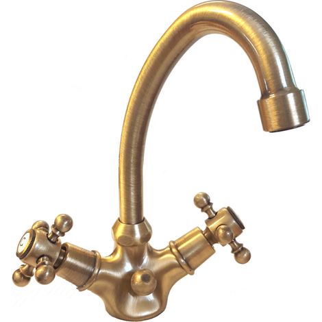 Mélangeur lavabo bec bas mobile PAINI Tiffany Vieux Bronze (1/4)