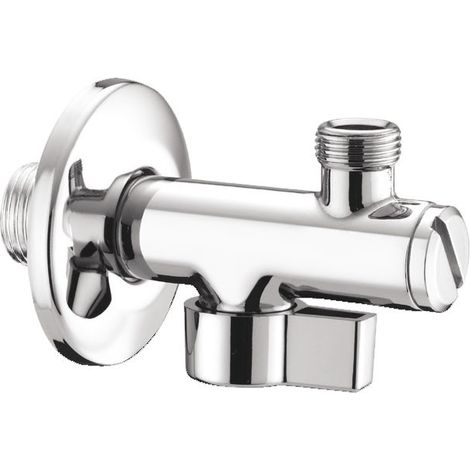 Rubinetto sottolavabo con filtro - cromato, chiusura a sfera, uscita 3/8 per attacco flessibile, rosone scorrevole in ottone cromato - Misura 1/2" x 3/8" 03500400ECR (1/2)